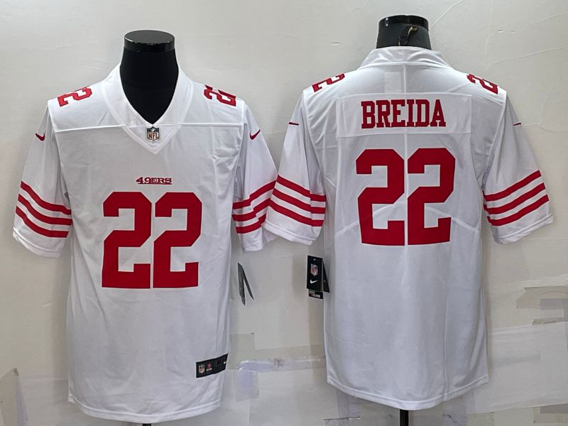 Cheap Men San Francisco 49ers 22 Breida White New 2022 Nike Limited Vapor Untouchable NFL Jersey